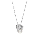Mikimoto Les Pétales Place Vendôme 18ct White Gold Akoya Cultured Pearl and Diamond Pendant and Chain
