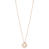 18ct Rose Gold Grain Set Round Brilliant Cut Diamond Circular Pendant and Chain