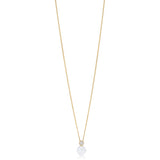 18ct Yellow Gold Akoya Cultured Pearl and Diamond Pendant and Chain
