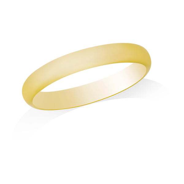18ct Yellow Gold Polished Plain Light Court Wedding Ring