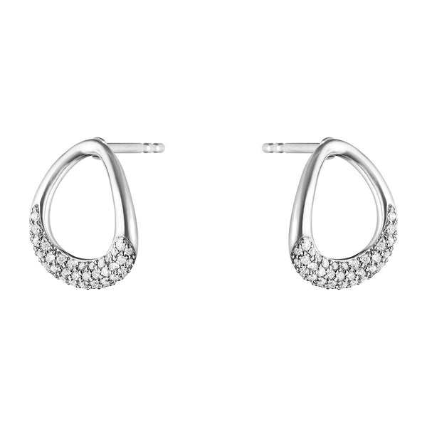 Georg Jensen Offspring Sterling Silver Diamond Stud Earrings