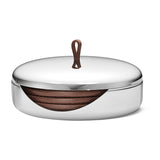 Georg Jensen Sky Stainless Steel and Leather Coaster Set