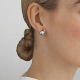 Georg Jensen Curve Sterling Silver Half Hoop Earrings