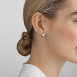 Georg Jensen Curve Silver and 18ct Yellow Gold Half Hoop Earrings