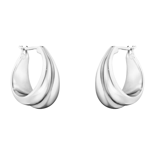 Georg Jensen Curve Sterling Silver Hoop Earrings