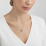 Georg Jensen Curve Silver and 18ct Yellow Gold Small Pendant and Chain