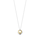 Georg Jensen Curve Silver and 18ct Yellow Gold Small Pendant and Chain