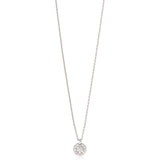 Piccolo 18ct White Gold Pave Set Round Brilliant Cut Diamond Pendant and Chain
