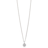 18ct White Gold Pave Set Round Brilliant Cut Diamond Pendant and Chain