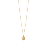 18ct Yellow Gold Pave Set Round Brilliant Cut Diamond Circular Pendant and Chain