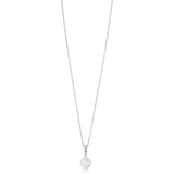 18ct White Gold Akoya Cultured Pearl and Diamond Pendant and Chain
