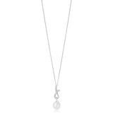 18ct White Gold South Sea Cultured Pearl and Diamond Pendant and Chain