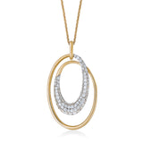 18ct Yellow and White Gold Pave Set Round Brilliant Cut Diamond Pendant