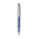 Montblanc Meisterstück Glacier Doue Platinum Coated Blue Precious Resin Fountain Pen