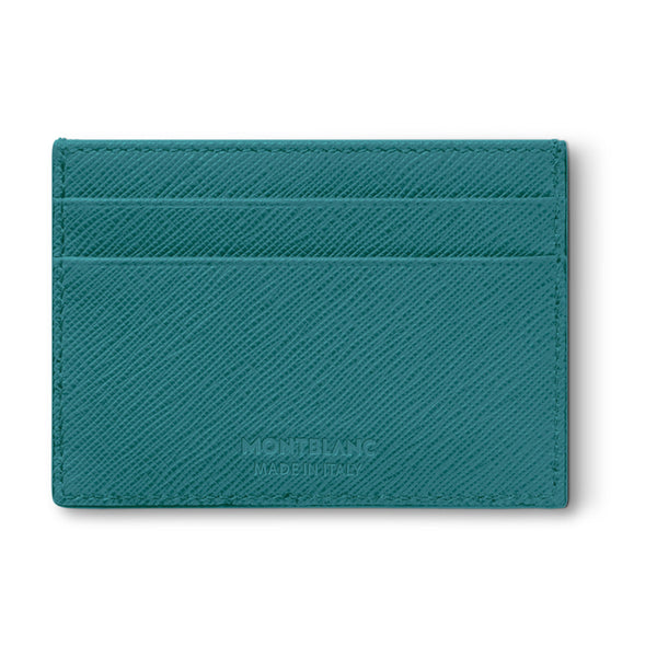 Montblanc Sartorial Fern Blue Leather Five Credit Card Wallet