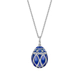 Fabergé Heritage Palais 18ct White Gold Royal Blue Enamel and Diamond Pendant and Chain