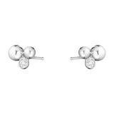 Georg Jensen Moonlight Grapes Sterling Silver Diamond Stud Earrings