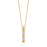 18ct Yellow Gold Pave Set Round Brilliant Cut Diamond Drop Pendant