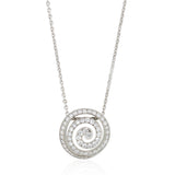 18ct White Gold Grain Set Round Brilliant Cut Diamond Pendant and Chain