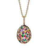 Fabergé Emotion 18ct Yellow Gold Multicoloured Gemstone and Diamond Pendant and Chain