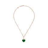 Chopard Happy Hearts 18ct Rose Gold Green Agate and Diamond Pendant and Chain