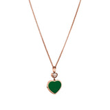 Chopard Happy Hearts 18ct Rose Gold Green Agate and Diamond Pendant and Chain