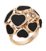 Chopard Happy Hearts 18ct Rose Gold Onyx and Diamond Ring