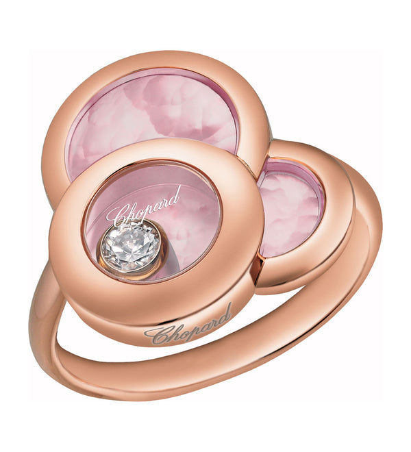 Chopard Happy Dreams 18ct Rose Gold Diamond and Pink Mother of Pearl Ring