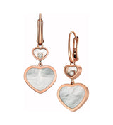 Chopard Happy Hearts 18ct Rose Gold White Mother of Pearl and Diamond Drop Earrings