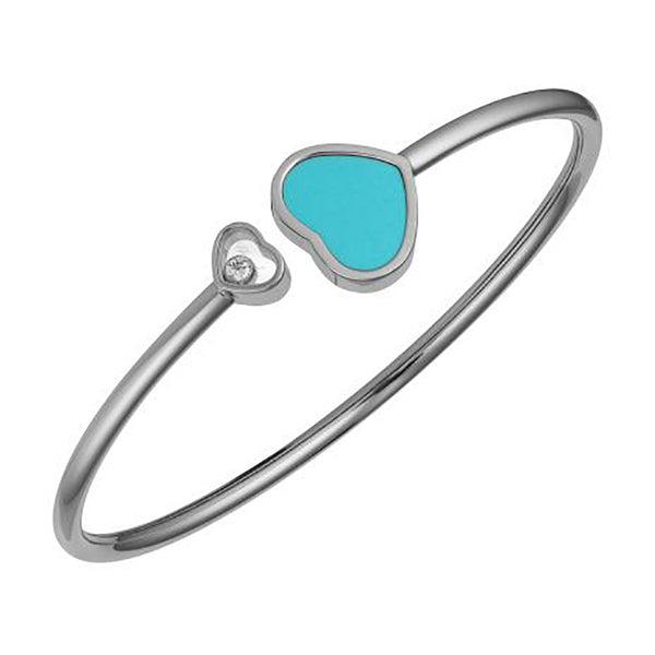 Chopard Happy Hearts 18ct White Gold Turquoise and Diamond Bangle