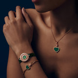 Chopard Happy Hearts 18ct Rose Gold Malachite and Diamond Bangle