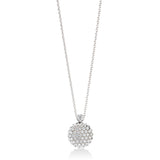18ct White Gold Grain Set Round Brilliant Cut Diamond Cluster Pendant