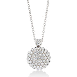 18ct White Gold Grain Set Round Brilliant Cut Diamond Cluster Pendant