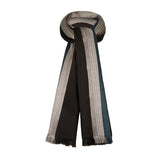 Chopard Classic Racing Black and Blue Silk, Wool and Cashmere Stole
