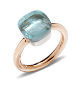 Pomellato Nudo Classic 18ct Rose and White Gold Blue Topaz Ring