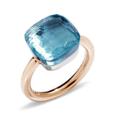 Pomellato Nudo Maxi 18ct Rose and White Gold Blue Topaz Ring