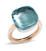 Pomellato Nudo Assoluto 18ct Rose and White Gold Blue Topaz Ring