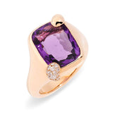 Pomellato Ritratto 18ct Rose Gold Amethyst and Diamond Ring