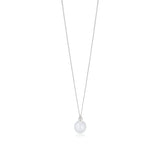 18ct White Gold South Sea Cultured Pearl and Diamond Pendant and Chain