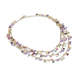 Marco Bicego Paradise 18ct Yellow Gold Mixed Gemstone Three Strand Necklace