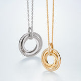 18ct White Gold Pave Set Round Brilliant Cut Diamond Circular Pendant and Chain