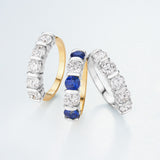 Platinum Bar Set Round Brilliant Cut Diamond Half Eternity Ring