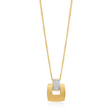 18ct Yellow Gold Pave Set Round Brilliant Cut Diamond Pendant