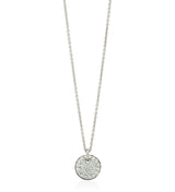 Piccolo 18ct White Gold Pave Set Round Brilliant Cut Diamond Cluster Pendant and Chain