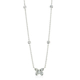 18ct White Gold Diamond Butterfly Necklace