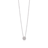 18ct White Gold Pave Set Round Brilliant Cut Diamond Pendant and Chain