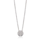 18ct White Gold Pave Set Round Brilliant Cut Diamond Pendant and Chain