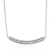 18ct White Gold Grain Set Round Brilliant Cut Diamond Necklace