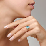 Pomellato Nudo Classic 18ct Rose and White Gold Blue Topaz Ring