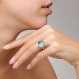 Pomellato Nudo Maxi 18ct Rose and White Gold Blue Topaz Ring